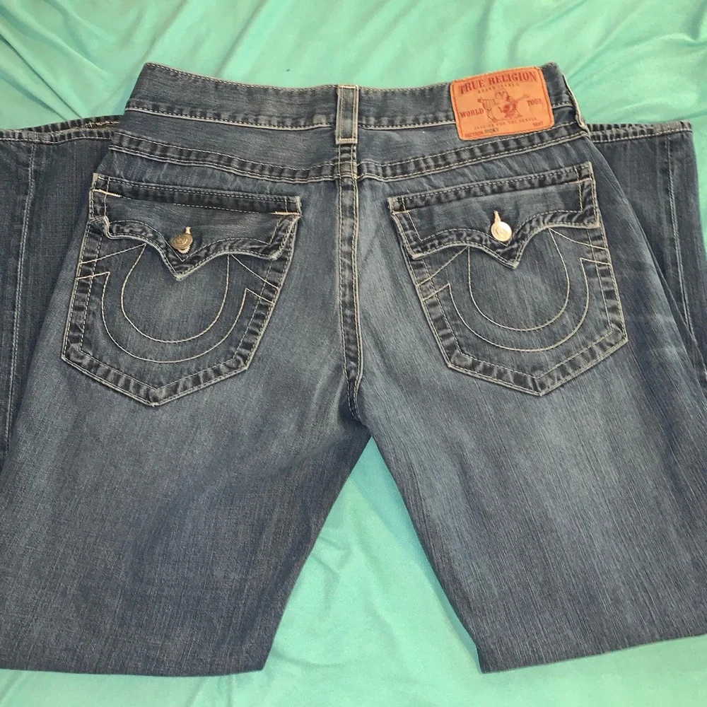 True Religion Ricky Straight Leg Jeans Size 34 Made in USA‎
